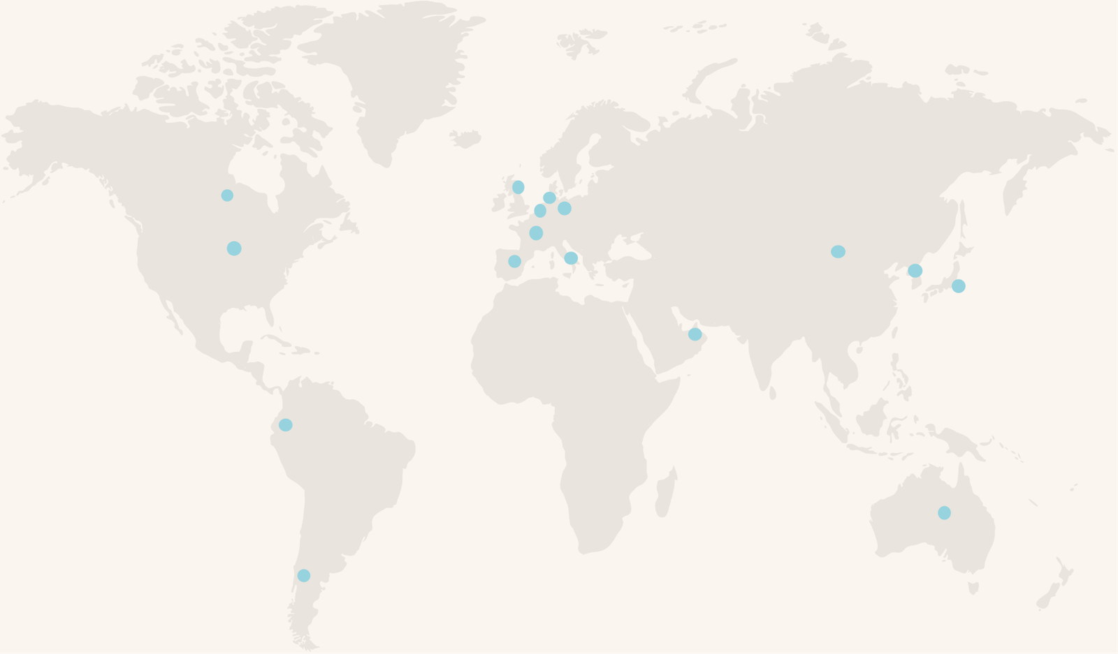 Mapa de presencia internacional de Finca Monte Azul